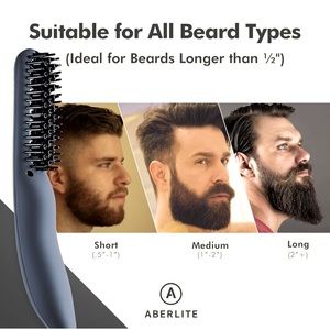 Aberlite EDC - Premium Beard Straightener Brush for Men